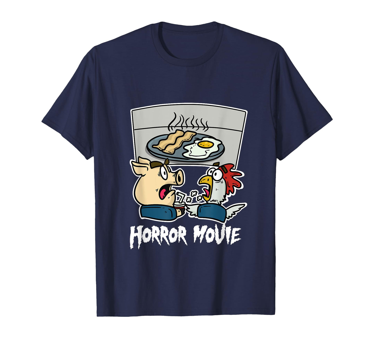 Pig Chicken Horror Film Cinema Horror Film Night Farmers T-Shirt