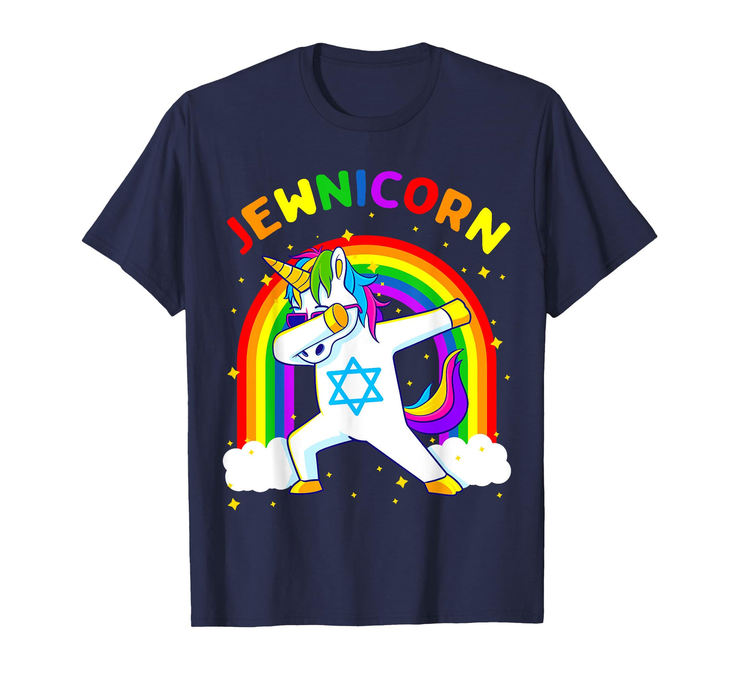 Jewnicorn Hanukkah Dabbing Unicorn Chanukah Women Girls Gift T-Shirt