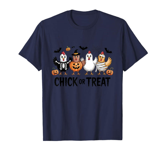 Chick Or Treat Halloween Witch Spooky Chicken T-Shirt
