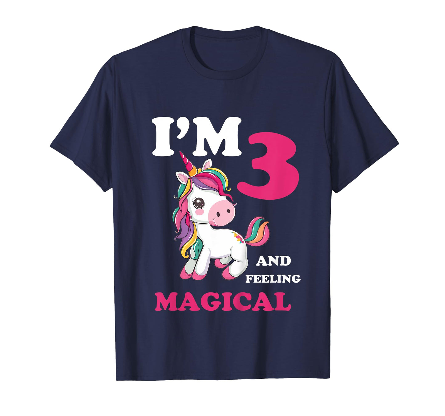 I'm 3 Years Old 3rd Birthday 3yr Girl Unicorn T-Shirt