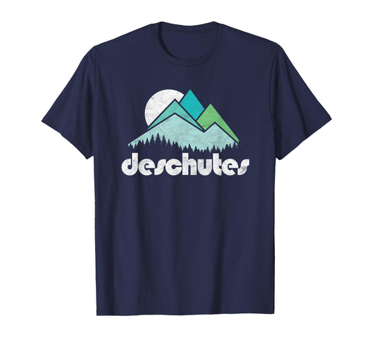 Deschutes River Oregon Vintage Minimalist Mountains Shirt T-Shirt