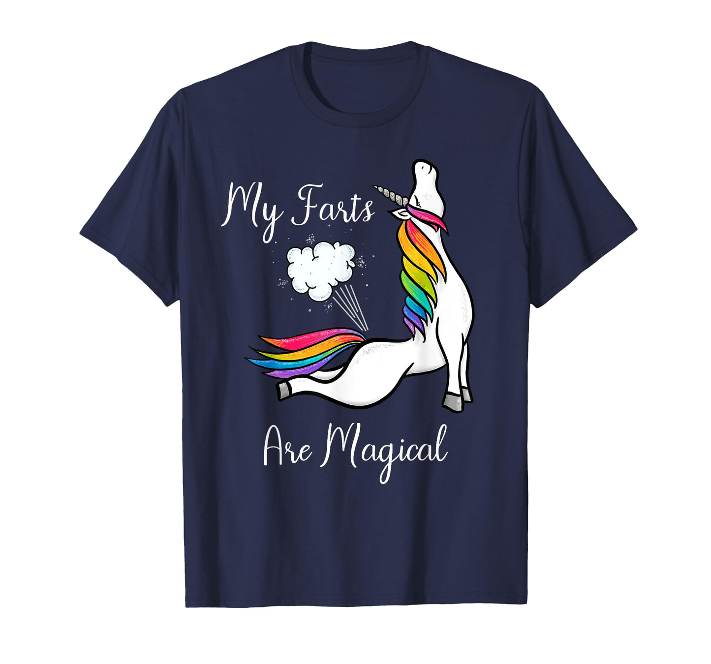 Funny Rainbow Farting Unicorn Gift My Farts Are Magical T-Shirt