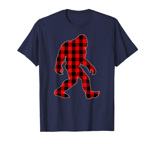 Bigfoot Buffalo Plaid Christmas Family Matching T-Shirt
