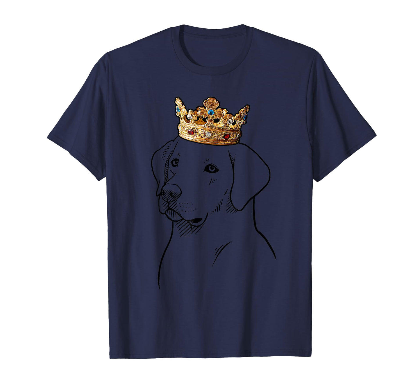 Labrador Retriever Dog Wearing Crown T-Shirt for Men Women Kids