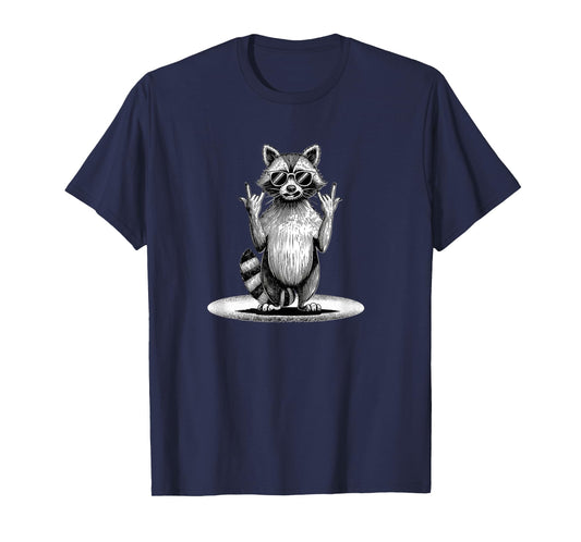 Retro Raccoon Rock Music Gifts Men Women Funny Raccoon T-Shirt