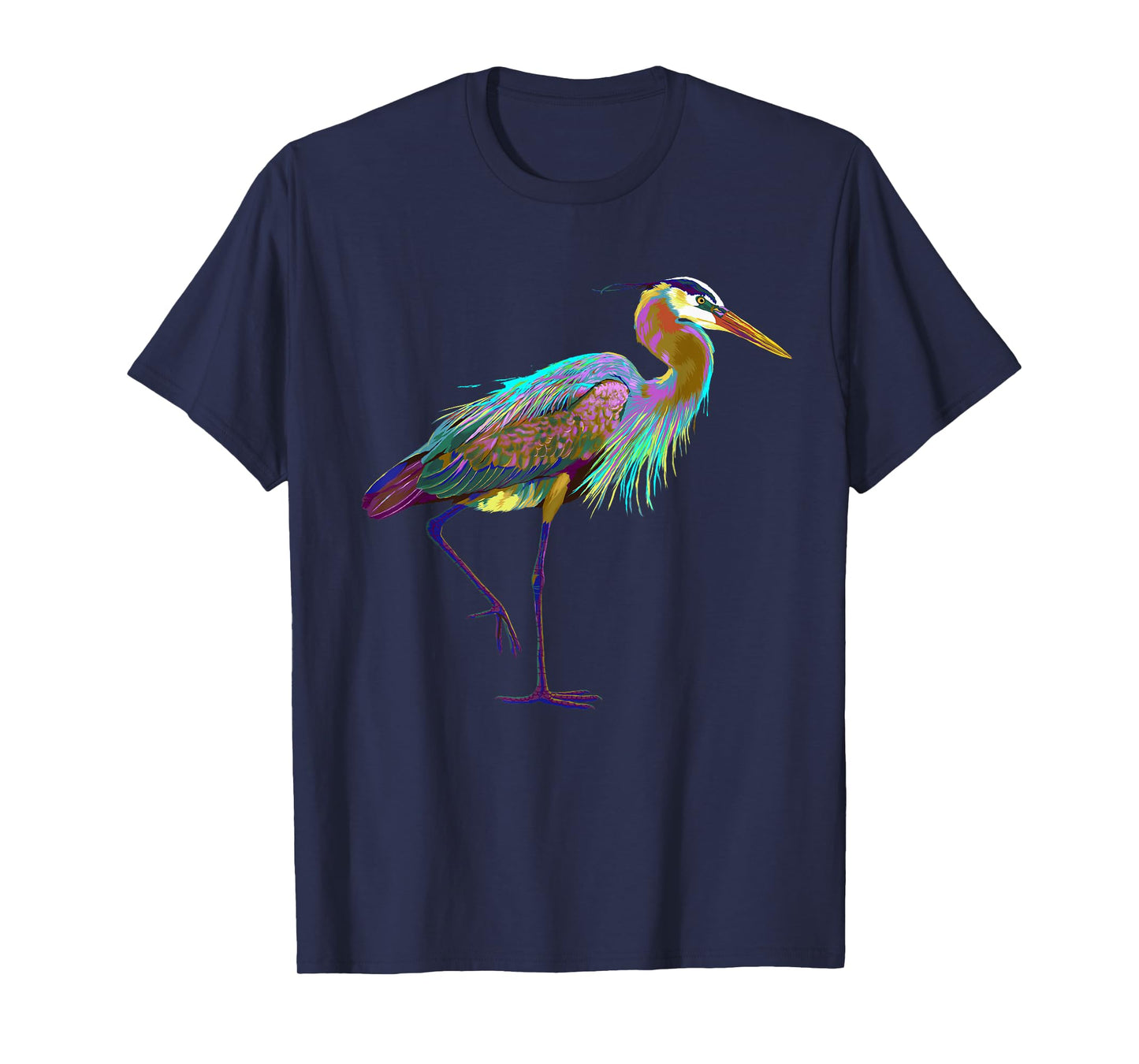 Colourful Splash Bird Blue Heron T-Shirt