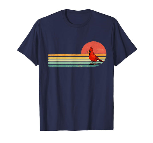 Retro Northern Cardinal Bird Shirt Animal Bird Lover Birder T-Shirt