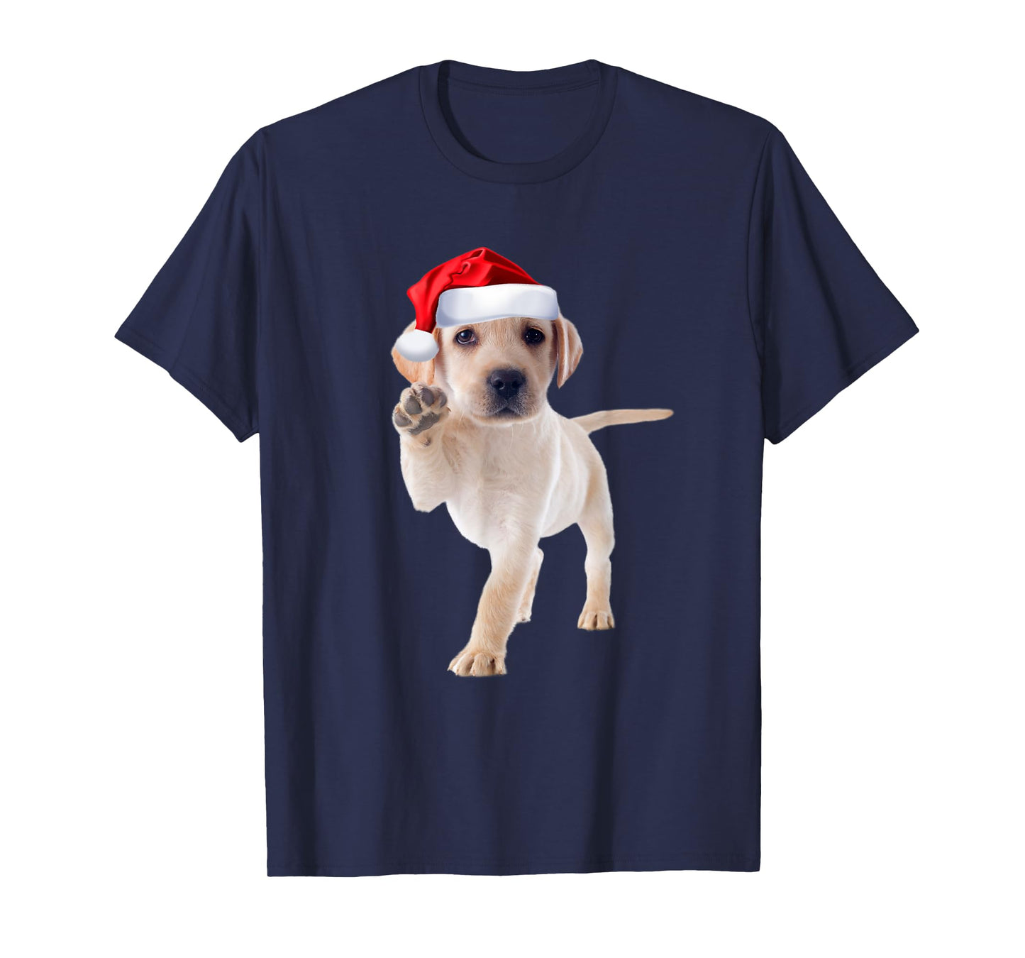 Cute Yellow Lab Puppy Shirt Santa Hat Funny Christmas Gift T-Shirt