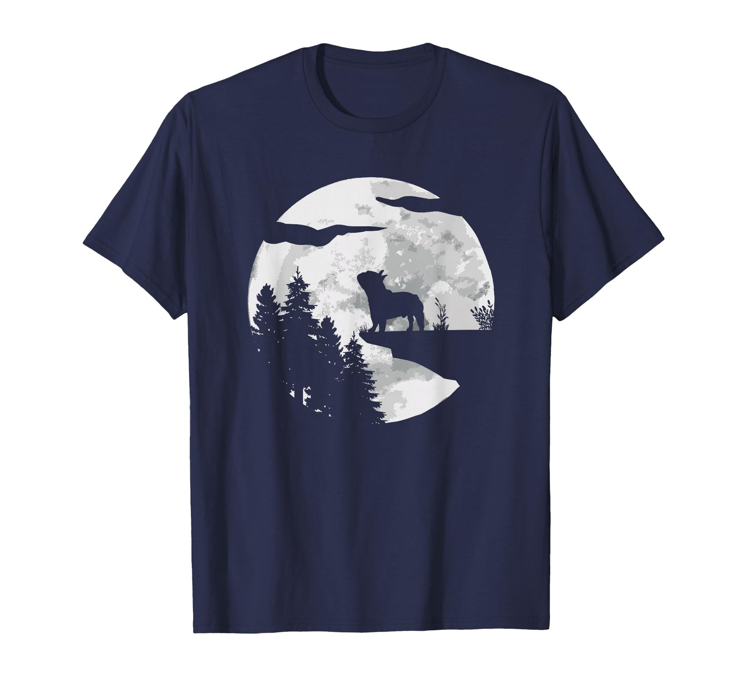 French Bulldog Full Moon At Night - Dog Lover French Bulldog T-Shirt