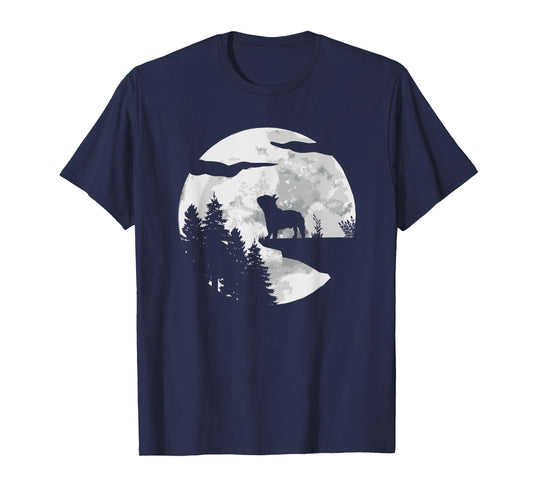 French Bulldog Full Moon At Night - Dog Lover French Bulldog T-Shirt