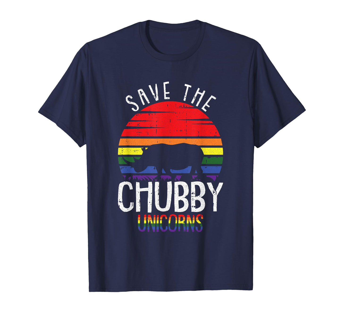 Save The Chubby Unicorn Gay Pride Rhino LGBT-Q Proud Ally T-Shirt