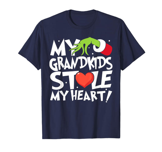 Vintage My Grandkids Stole My Christmas Heart Grandma Xmas T-Shirt