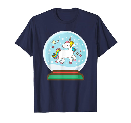 Unicorn Snow Globe Gift for Girls T-Shirt