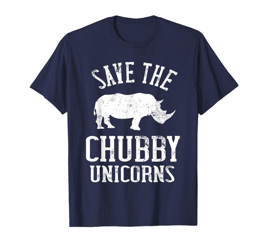 Save The Chubby Unicorns Animal Rights Rhinoceros Rhino T-Shirt