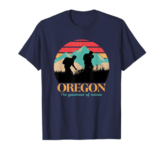 Oregon Hiking Mountains - Retro Aesthetic Design - Classic T-Shirt