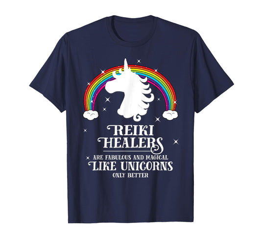 Reiki Healers Fabulous Magical Unicorn Rainbow TShirt Gift T-Shirt