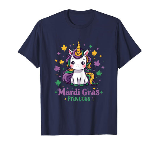 Mardi Gras Princess Unicorn Fat Tuesday Girls Kids Toddler T-Shirt