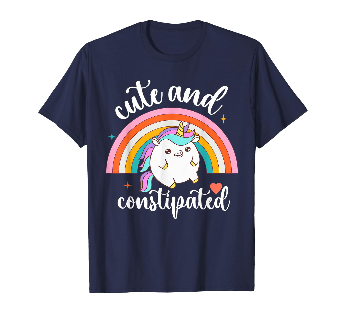 Funny Constipation IBS-C Tummy Ache Cute Constipated Unicorn T-Shirt