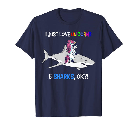 Unicorn Shark Shirt Funny Shark Unicorn Lover Gift T-Shirt