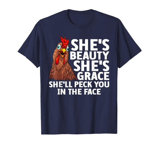 Funny Chicken Art For Men Women Rooster Hen Chicken Farmer T-Shirt