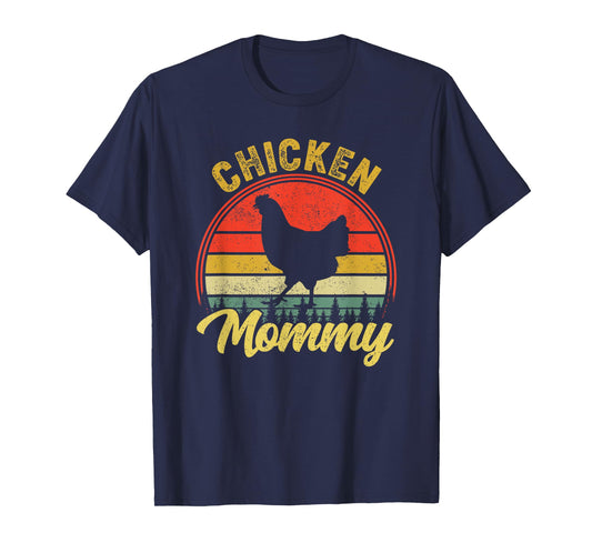 Chicken Mommy Retro 70s 80s Funny Chicken Mom Mothers Day T-Shirt