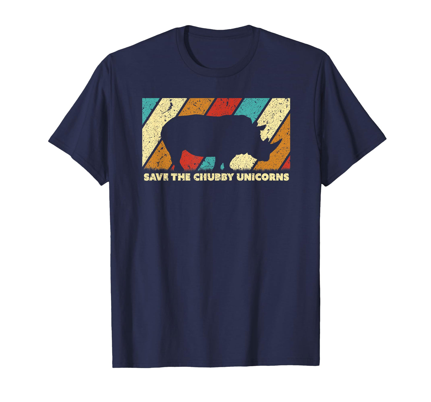 Save The Chubby Unicorns Shirt. Retro Style Rhino T-Shirt