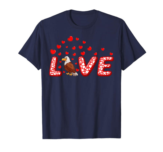 Eagle Bird Lover Funny Hearts Love Eagle Valentine's Day T-Shirt