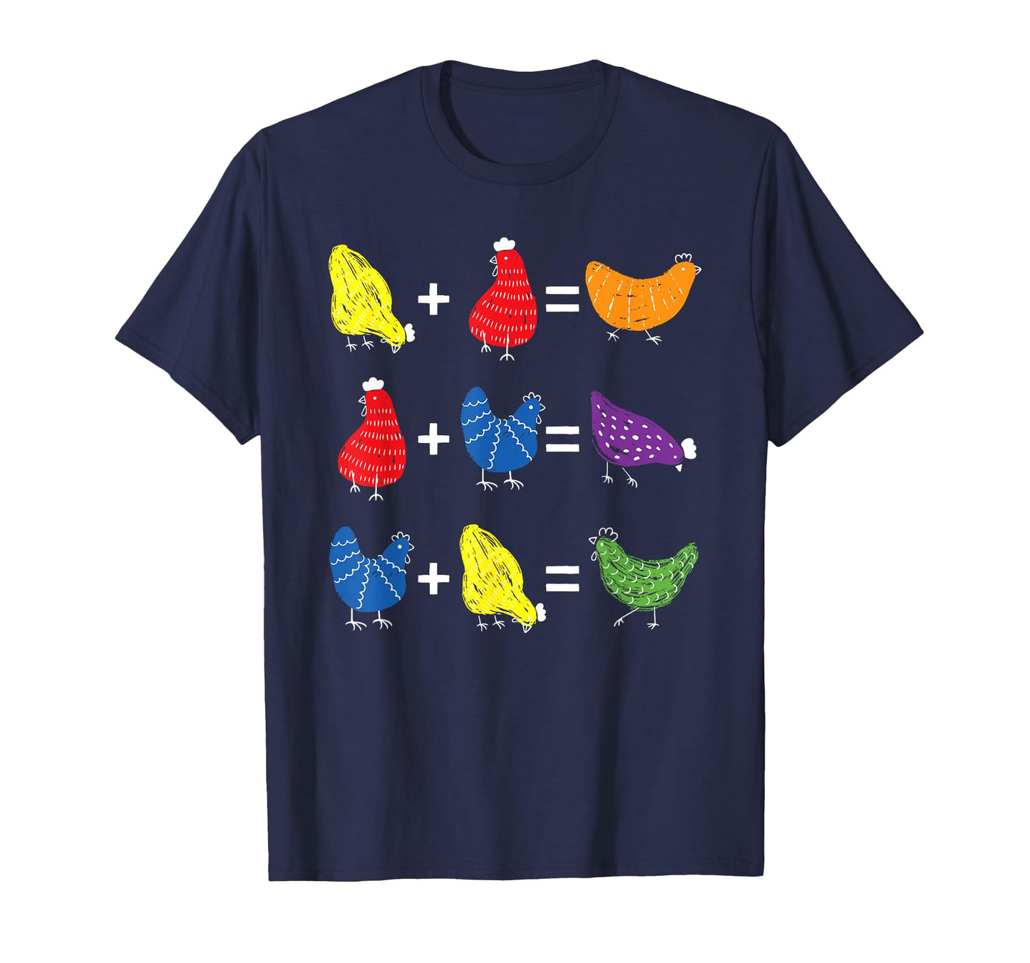 Chicken Themed Color Theory Educational Art Teacher Artist T-Shirt