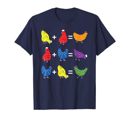 Chicken Themed Color Theory Educational Art Teacher Artist T-Shirt