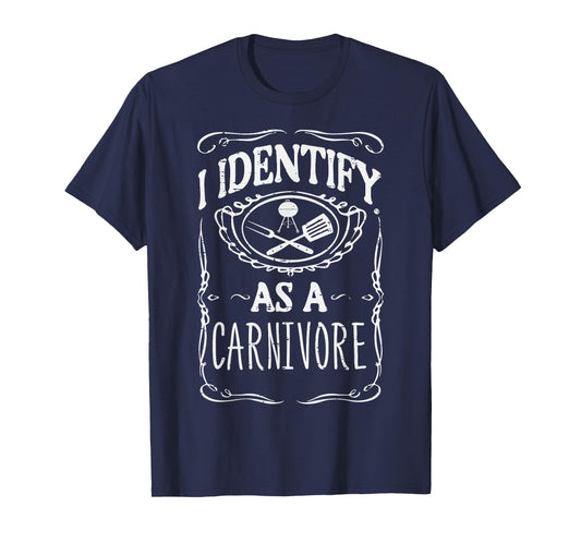 Bbq Meat I Identify Carnivore Barbecue Grill Men Women Kids T-Shirt