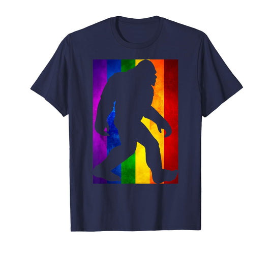 Bigfoot Rainbow Flag Gay Pride Month LGBTQ Gift | Sasquatch T-Shirt