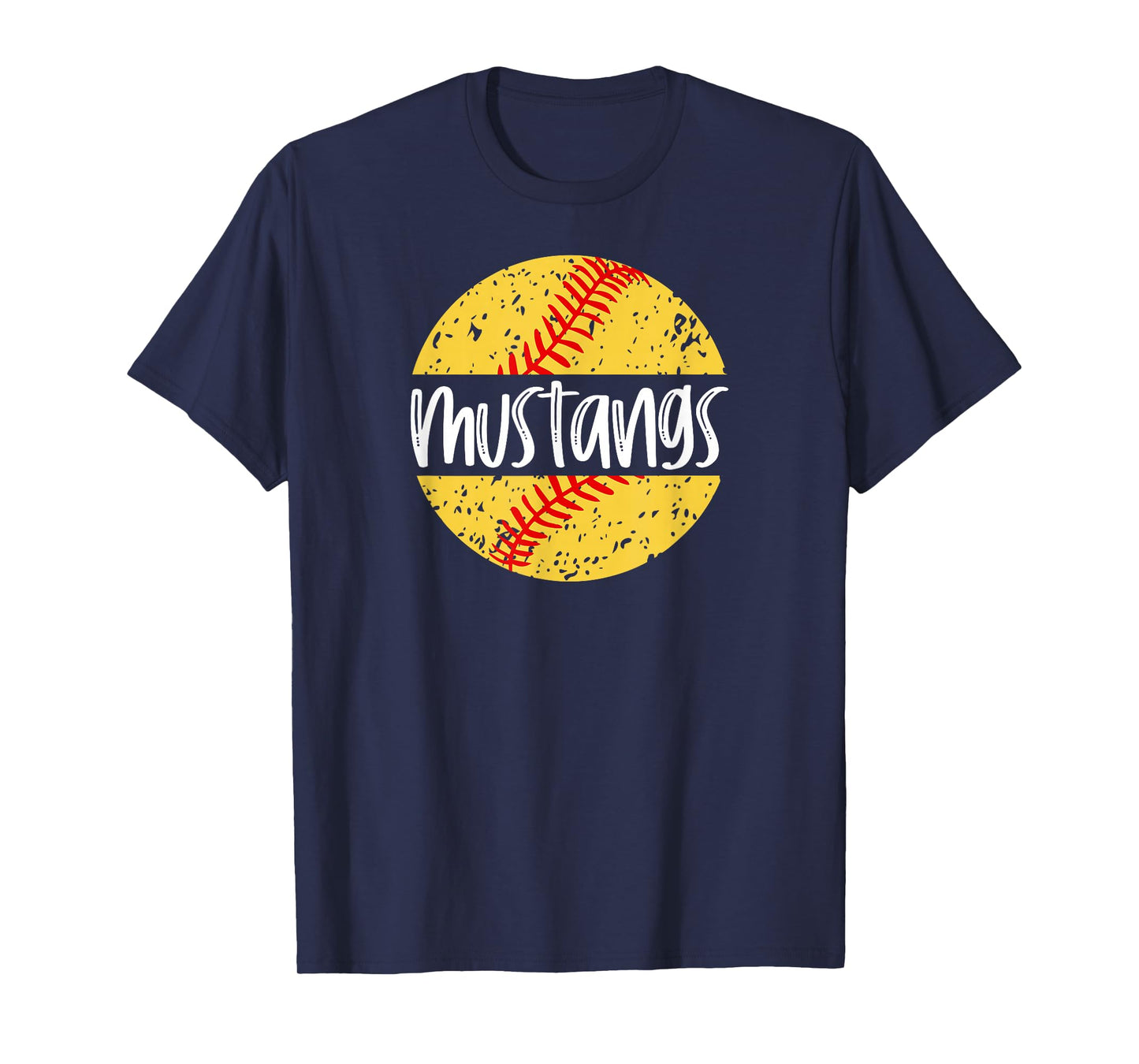 Mustangs Softball Team Mascot School Spirit Game Day T-Shirt