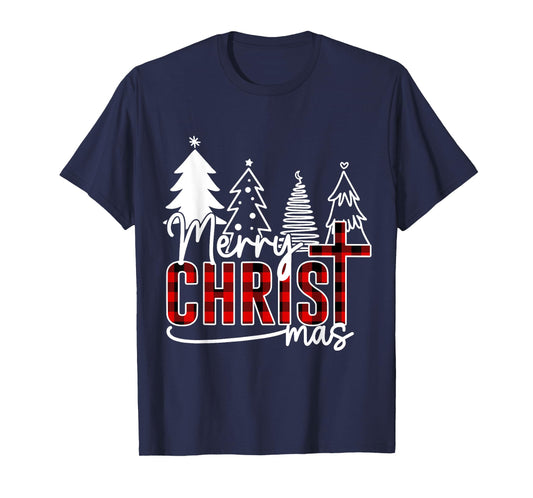 Merry Christ Mas Christian Jesus Christmas PJs Xmas Pajamas T-Shirt