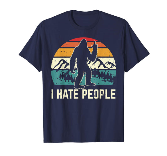 Bigfoot Sasquatch I Hate People Middle Finger Men Women T-Shirt