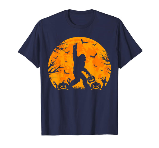 Spooky Halloween Bigfoot Pumpkin Funny Halloween Sasquatch T-Shirt