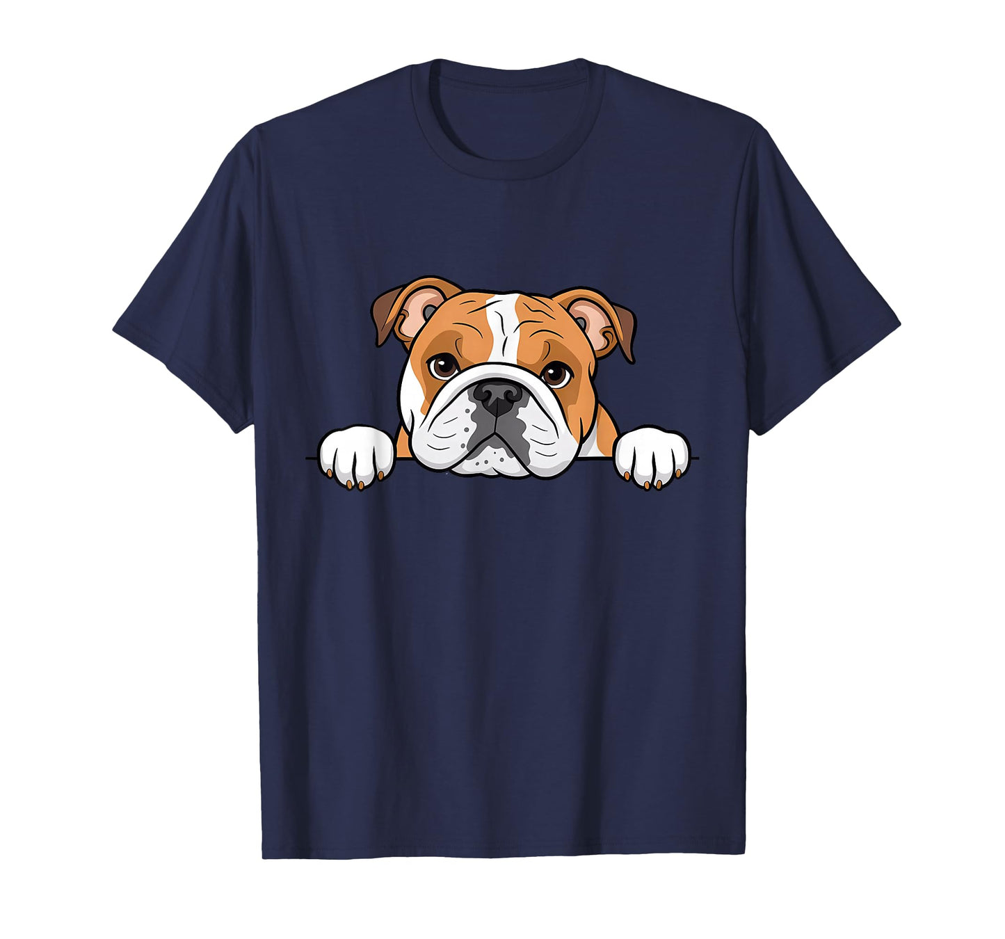 Cute English Bulldog Peeking Puppy Funny Dog Lover T-Shirt