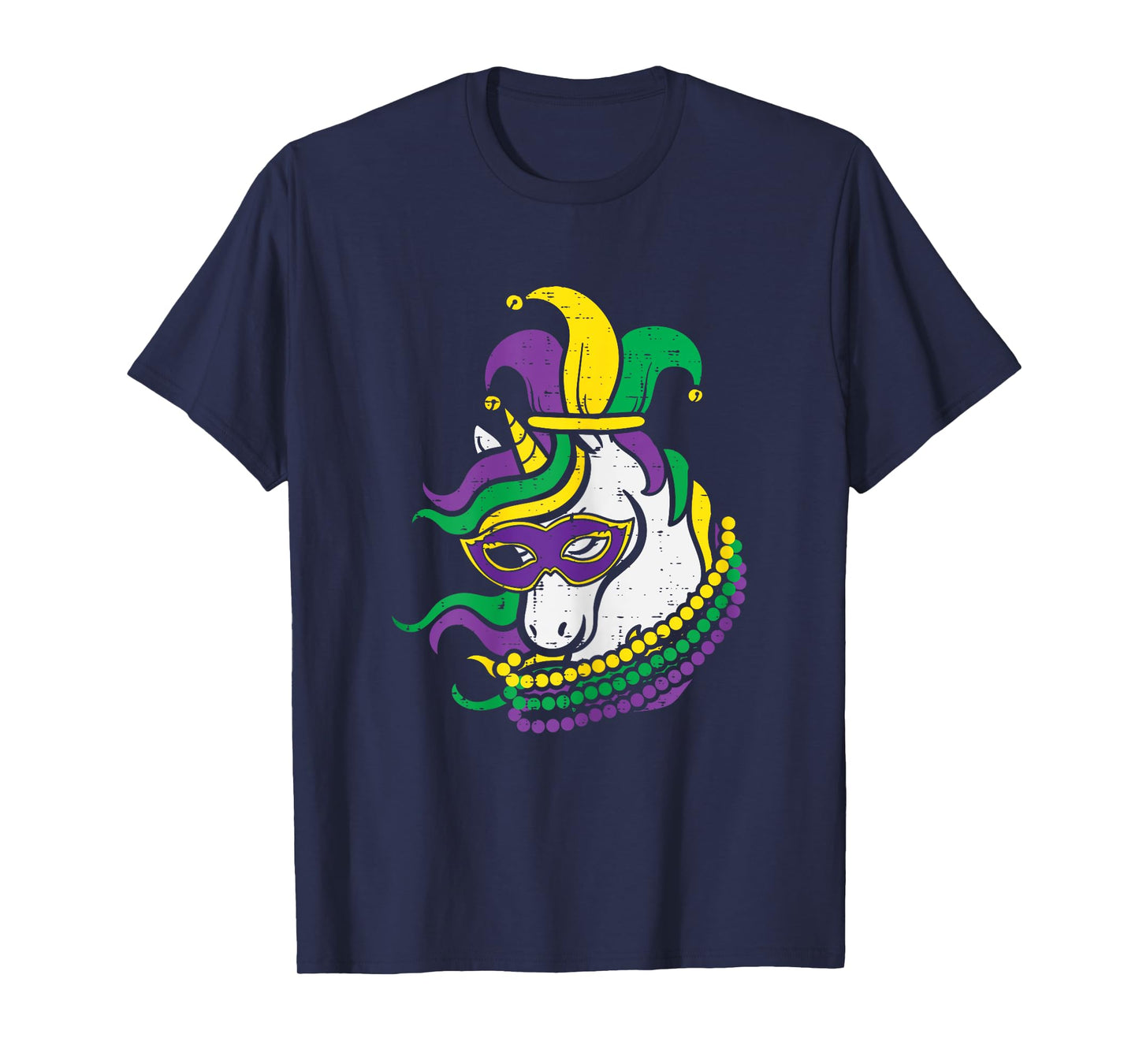 Mardi Gras Unicorn Cute Outfit Tee Girls Kids Toddlers T-Shirt