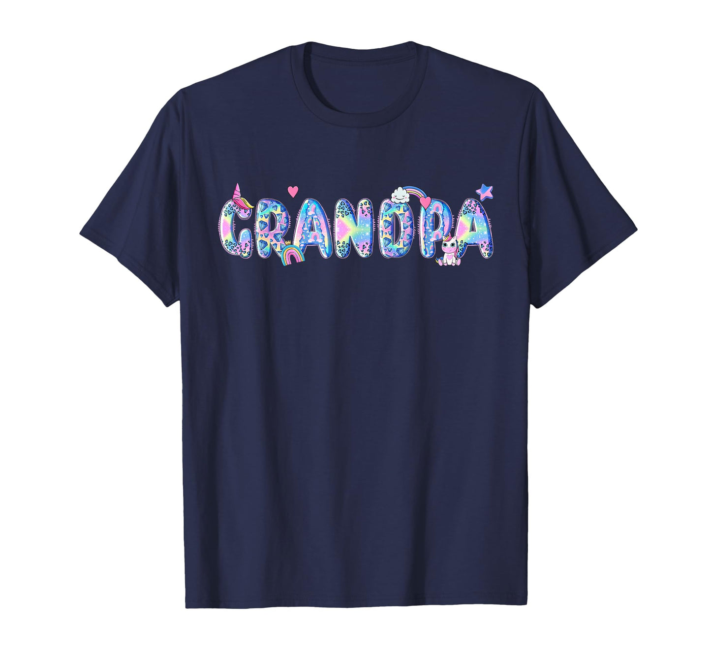 Grandpa Birthday Squad Matching Unicorn Family Party T-Shirt