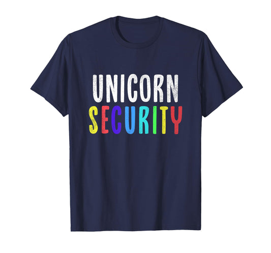 Halloween Dad Mom Daughter Adult Costume Unicorn Security T-Shirt