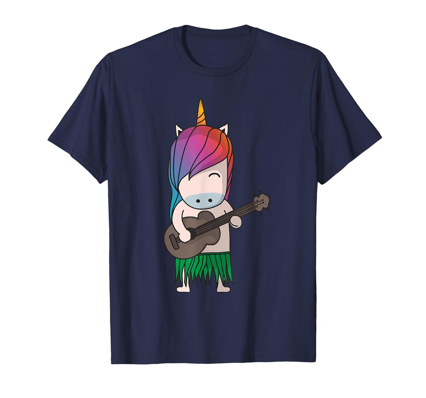 Unicorn Ukulele Luau Cute Funny Hawaii Music T-Shirt