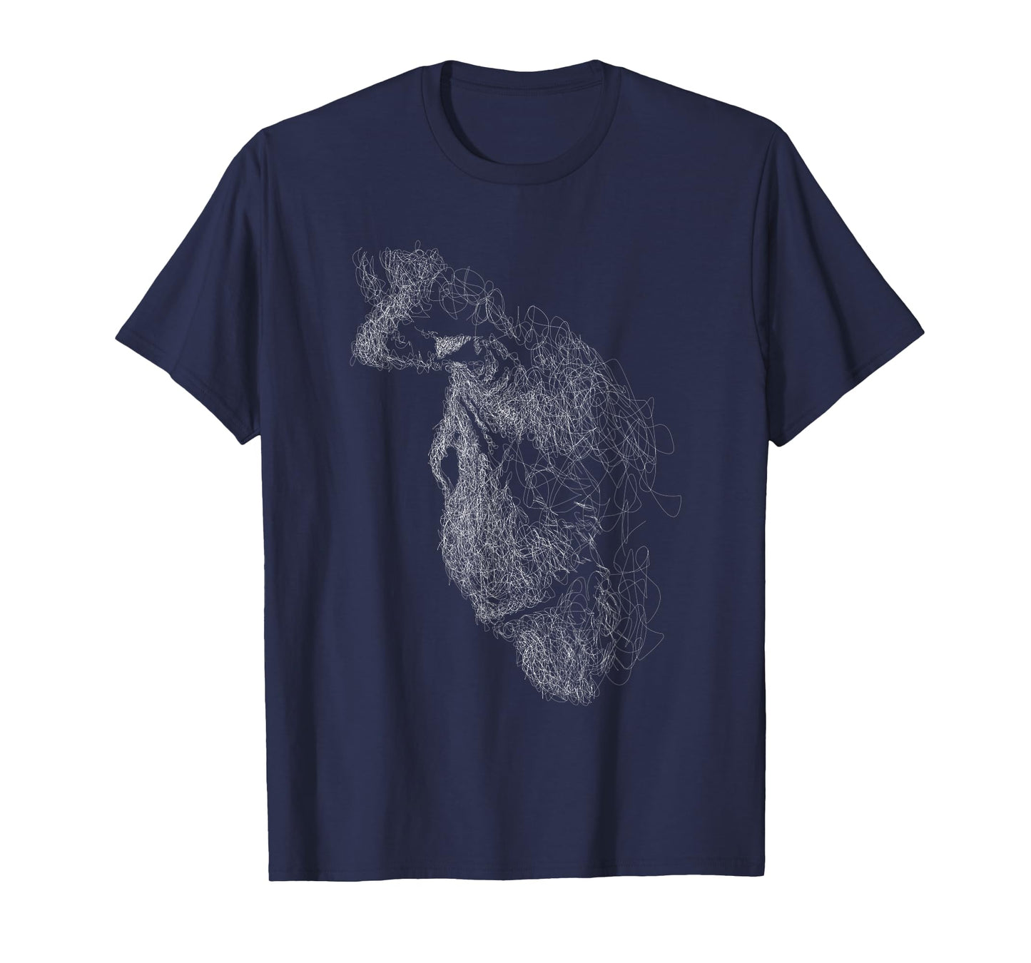 gorilla face scribble art head for lover Silverback animals T-Shirt