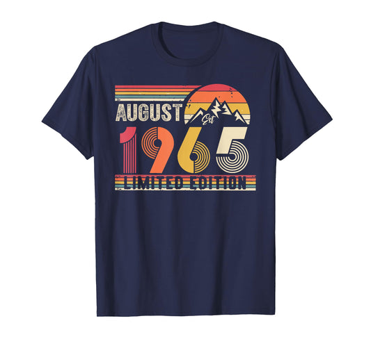 Vintage 1965 Limited Edition 60Year-Old August 60th Birthday T-Shirt