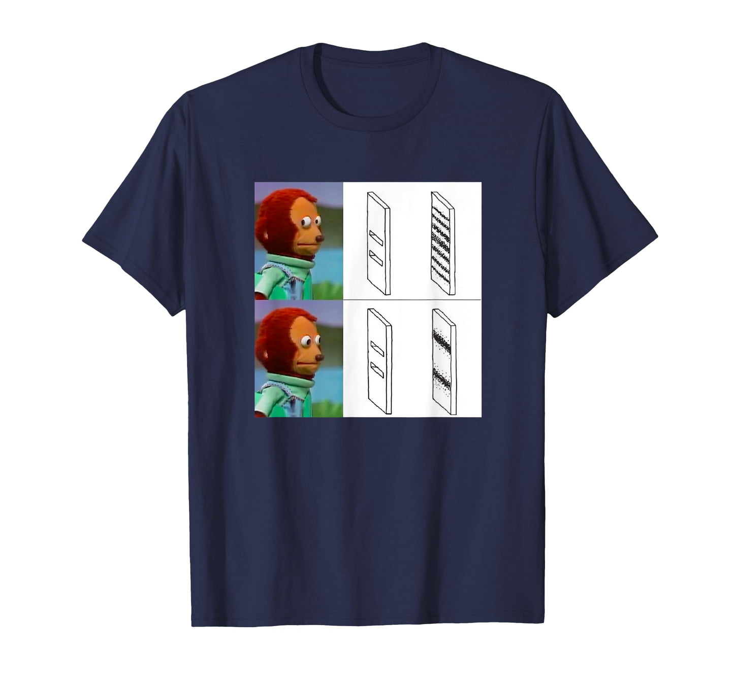 Observer Effect Meme Funny Quantum Physics Awkward Monkey T-Shirt