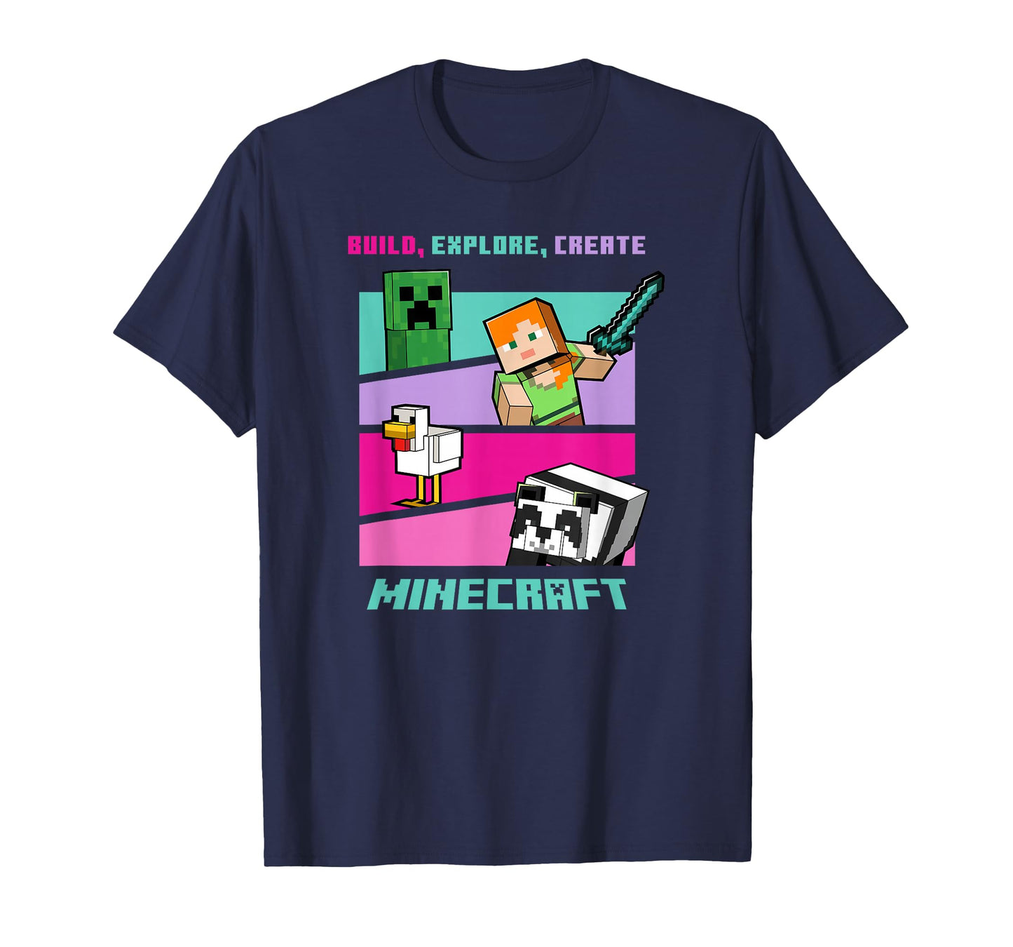 Minecraft Build Explore Create Group Poster T-Shirt