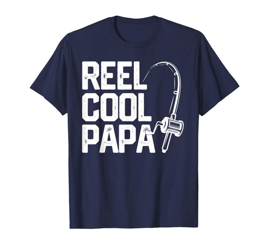 Mens Reel Cool Papa Funny Father's Day Gift Fishing Grandpa Dad T-Shirt