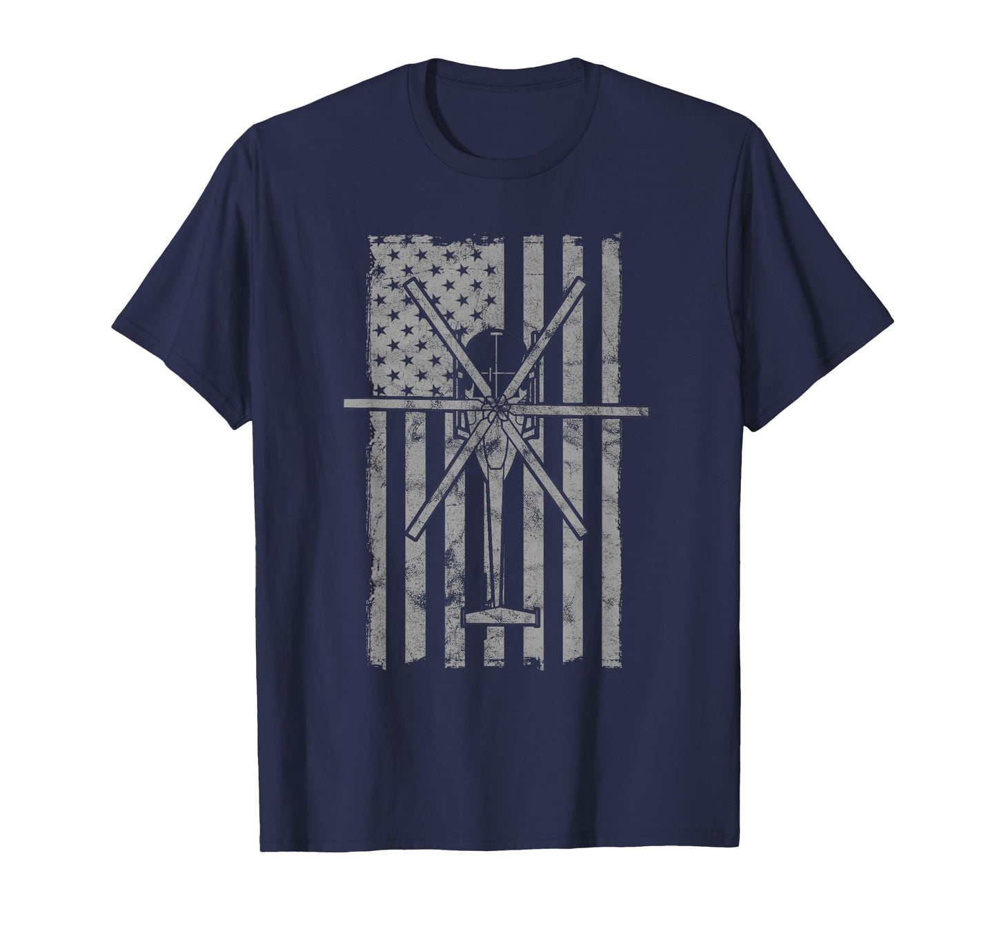 MH-6 Little Bird Military Helicopter Vintage Flag T-Shirt