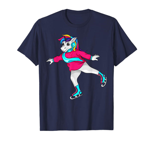 Figure Skating Unicorn Cool Pair Ice Skater Girl Funny Gift T-Shirt