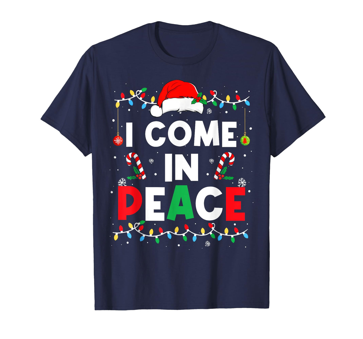I Come In Peace I'm Peace Funny Matching Couple Christmas T-Shirt