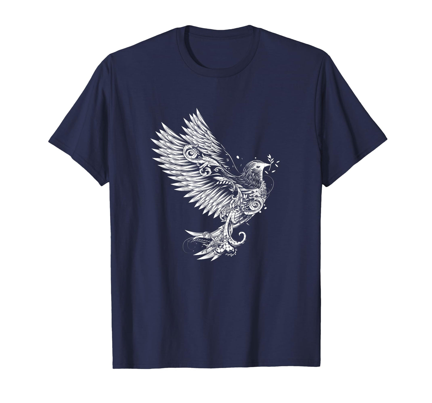 Drawing of an ornamental decorated white dove T-Shirt
