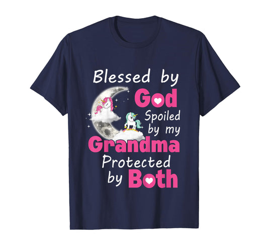 Blessed By God Spoiled By My Grandma Protected By Both T-Shirt